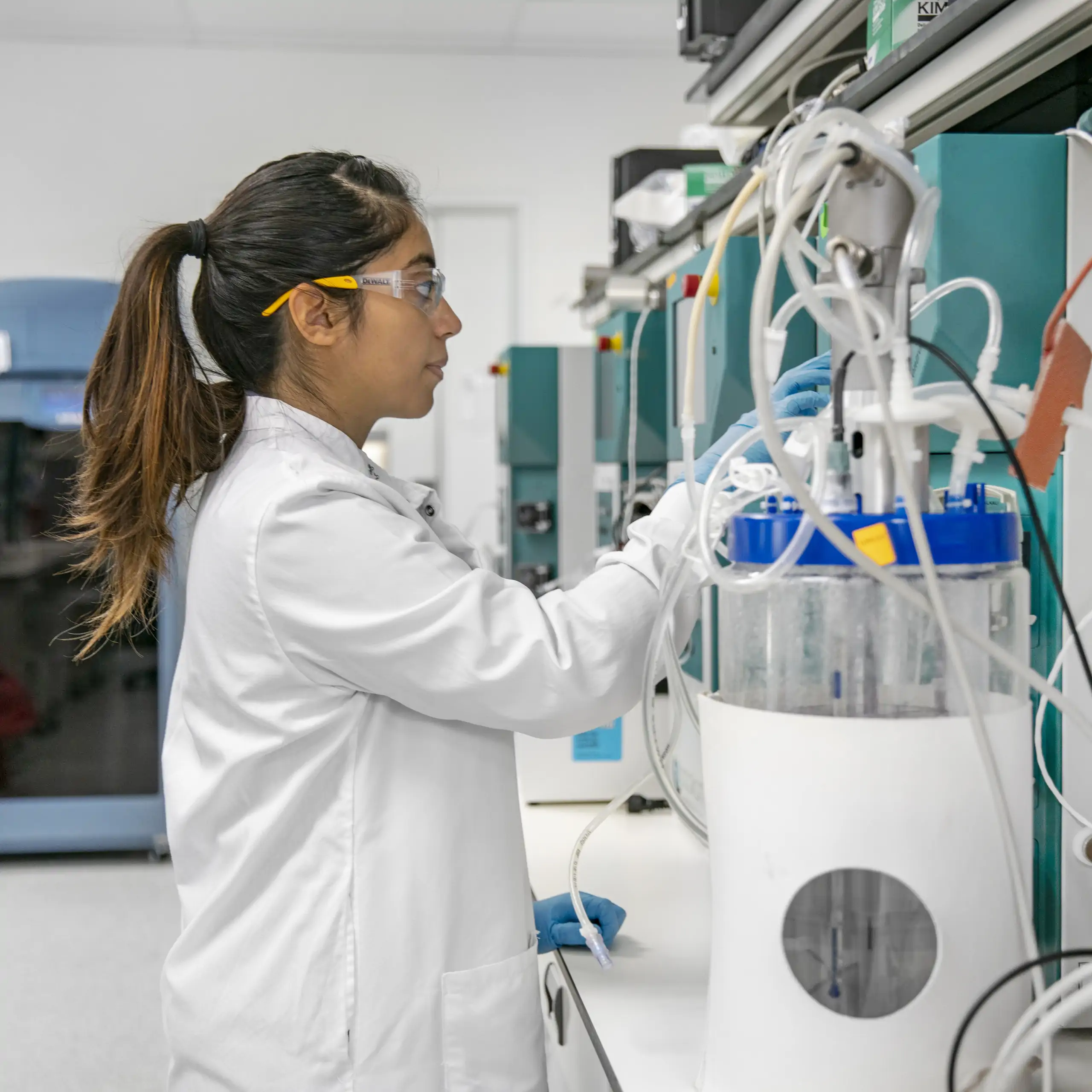 PD scientist in lab