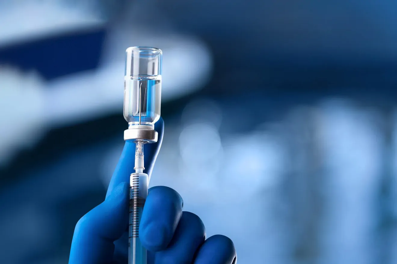syringe and vial
