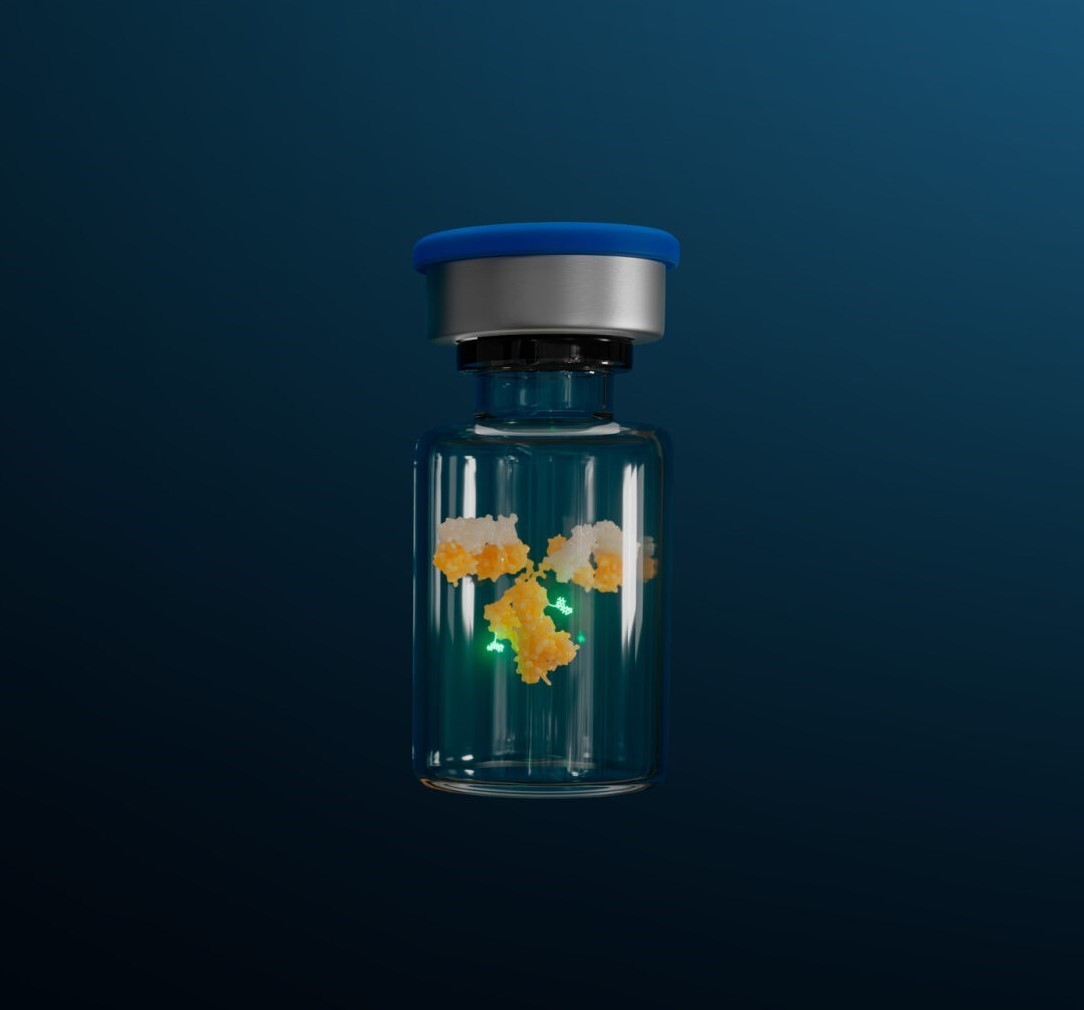 ADC vial with gradient background - close crop